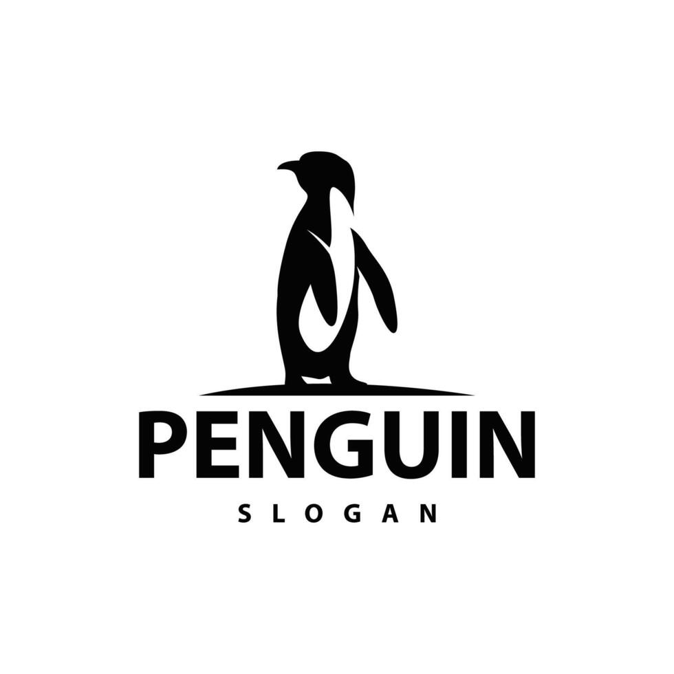 Abstract penguin logo product badge flat vector abstract template polar bird simple animal