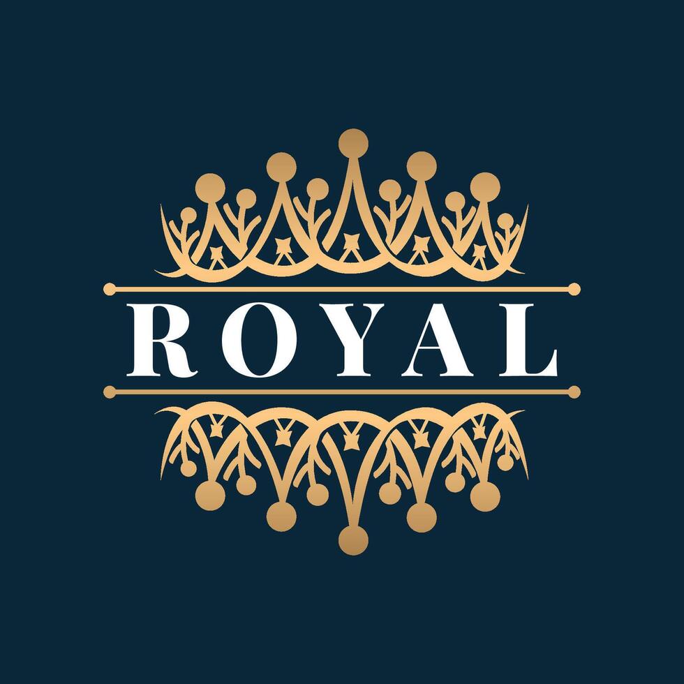 Crown logo design simple beautiful luxury jewelry king and queen princess royal templet illustration vector