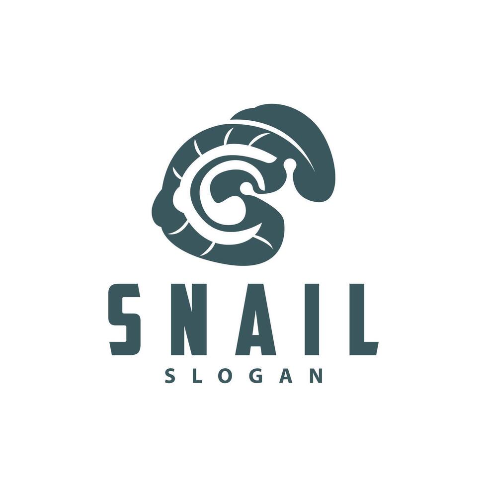 Snail logo design silhouette slow nature animal illustration simple vector snail product brand inspiration