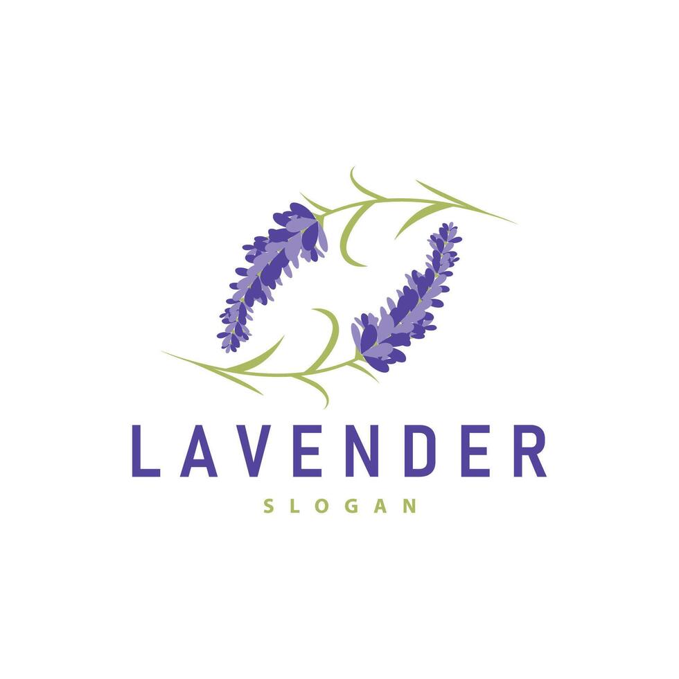 lavanda logo elegante púrpura flor planta ilustración floral ornamento diseño vector