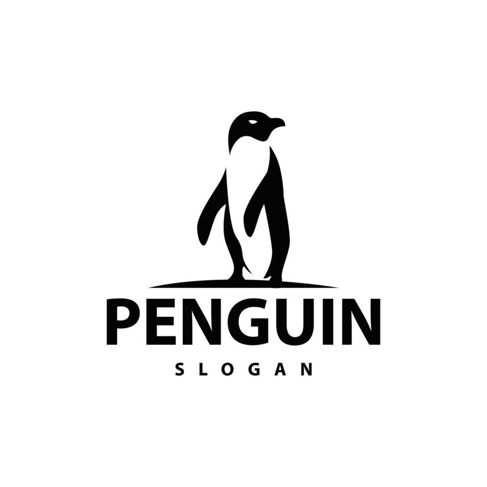 Abstract penguin logo product badge flat vector abstract template polar bird simple animal