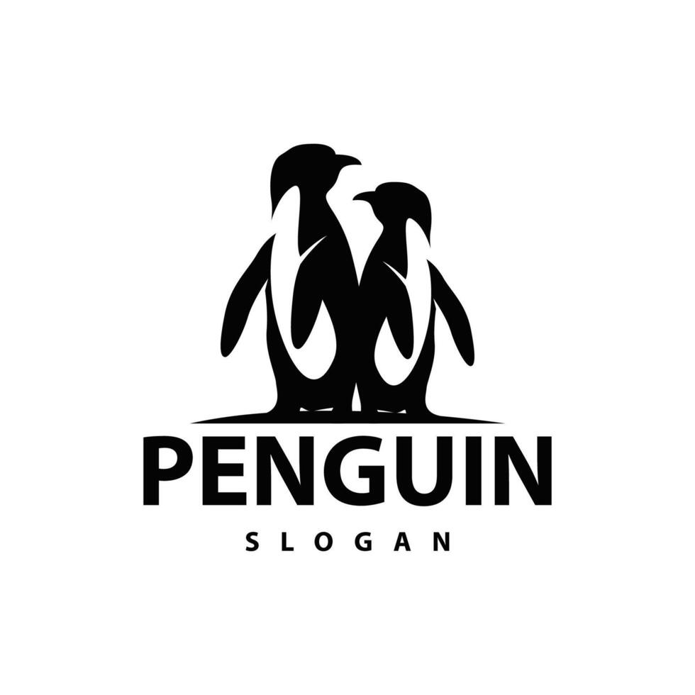 Abstract penguin logo product badge flat vector abstract template polar bird simple animal