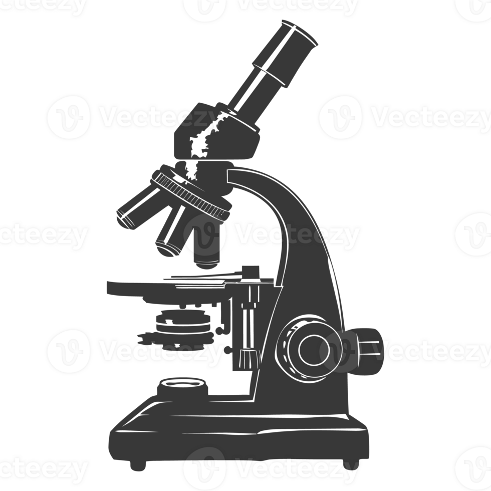 AI generated Silhouette microscope is a laboratory instrument black color only png