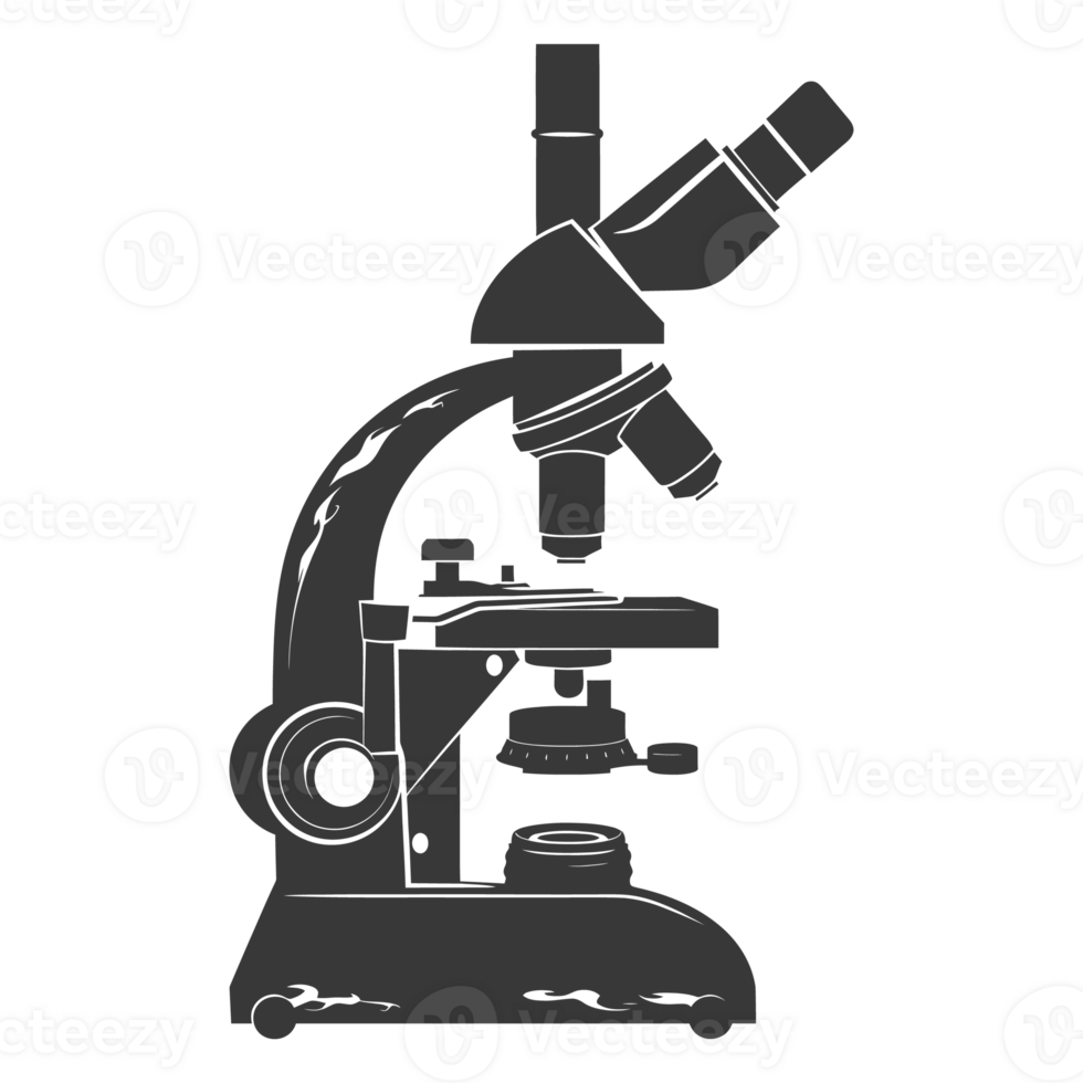 AI generated Silhouette microscope is a laboratory instrument black color only png