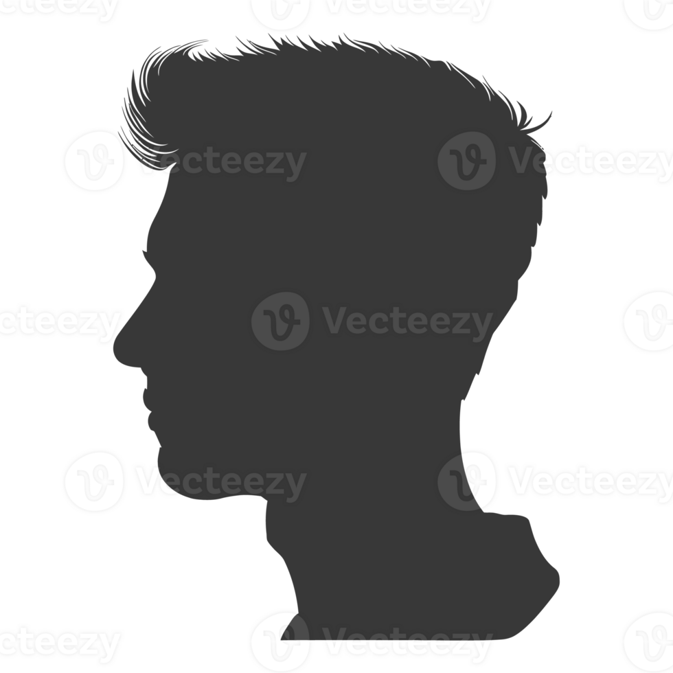 ai gerado silhueta homens cabeça Grosso Preto cor só png