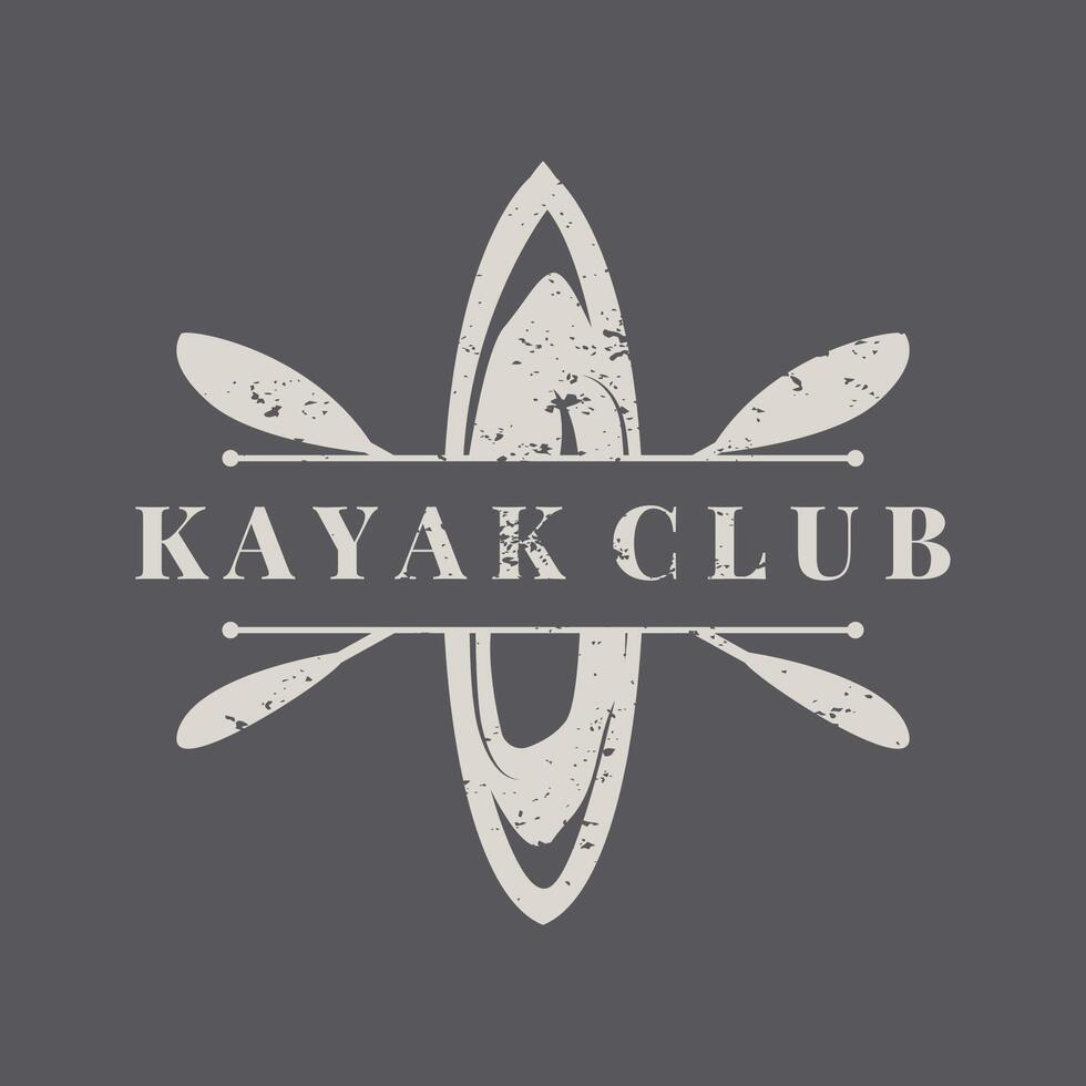 kayac logo canoa paleta salvaje aventuras río diseño vector ilustración Clásico estilo