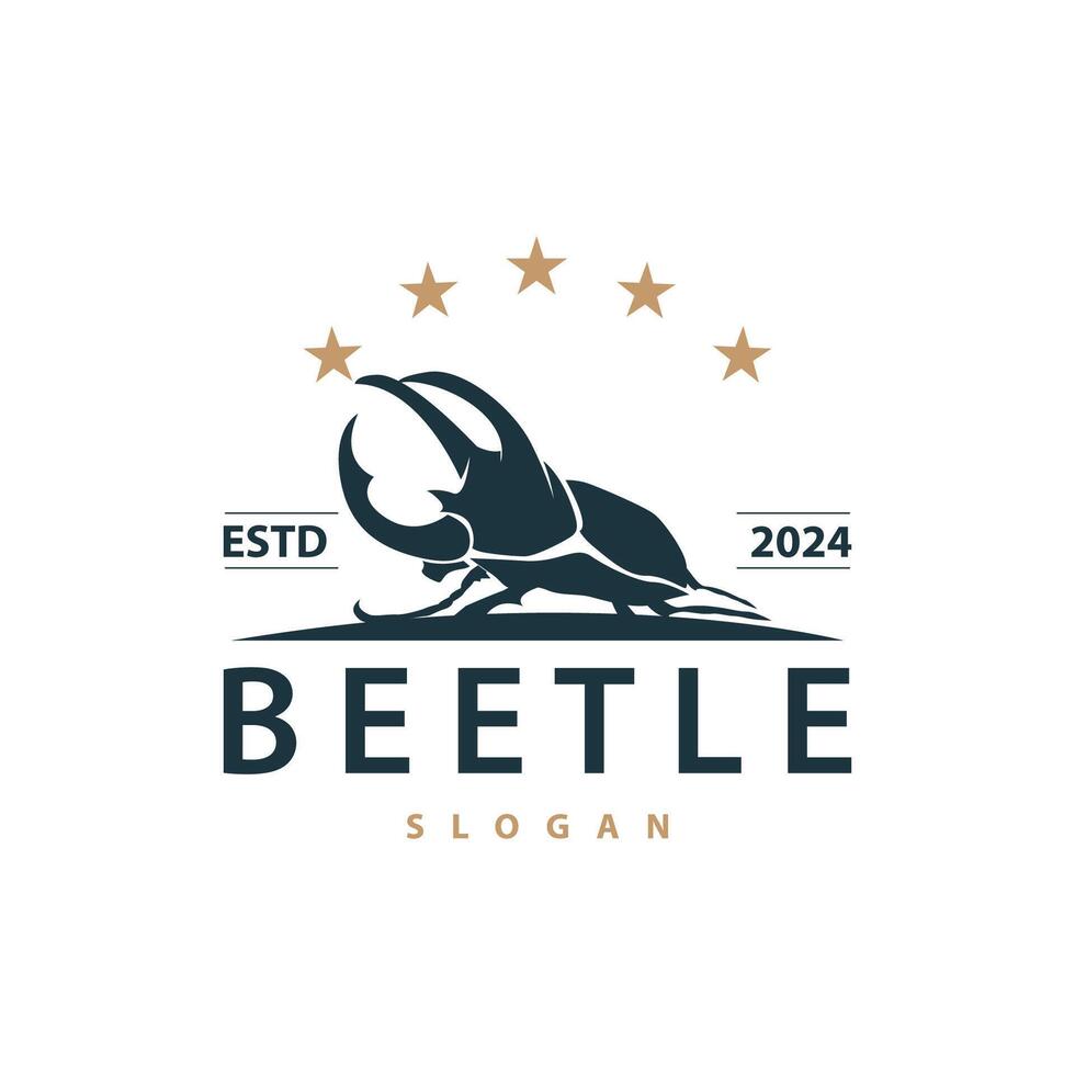 escarabajo logo diseño sencillo silueta insecto animal ilustración modelo vector
