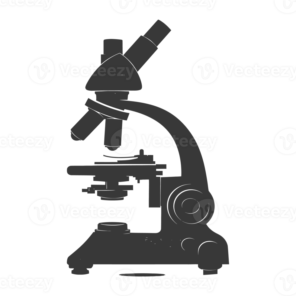 AI generated Silhouette microscope is a laboratory instrument black color only png