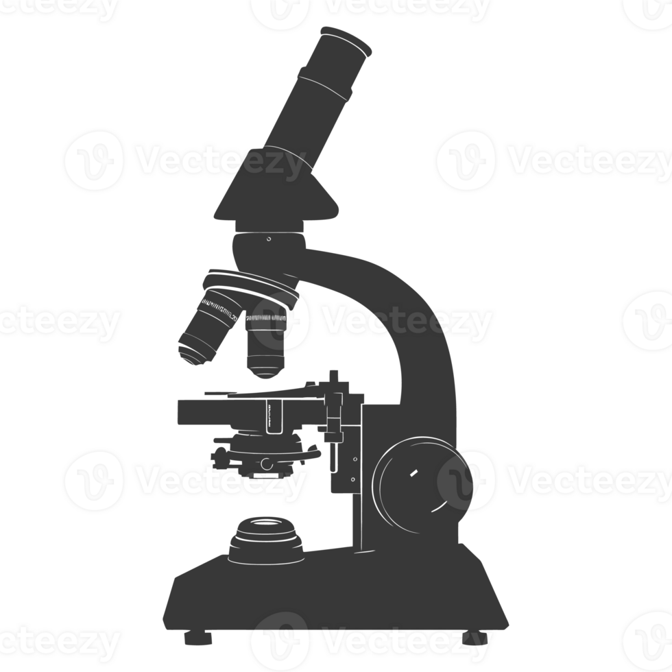 AI generated Silhouette microscope is a laboratory instrument black color only png