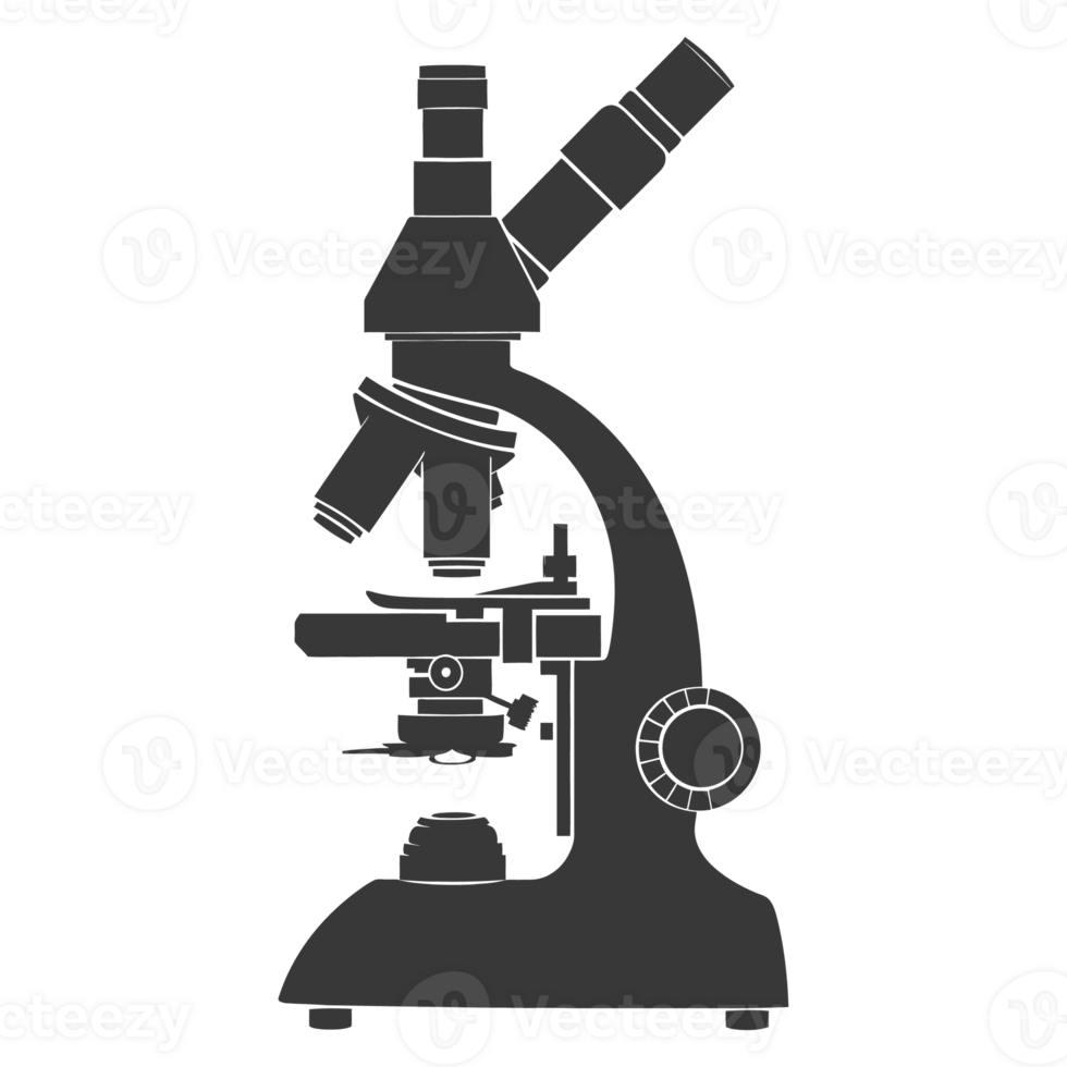 AI generated Silhouette microscope is a laboratory instrument black color only png