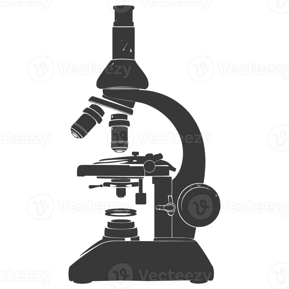 AI generated Silhouette microscope is a laboratory instrument black color only png