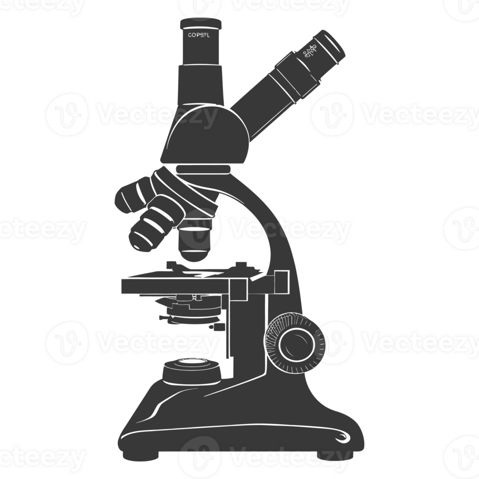 AI generated Silhouette microscope is a laboratory instrument black color only png