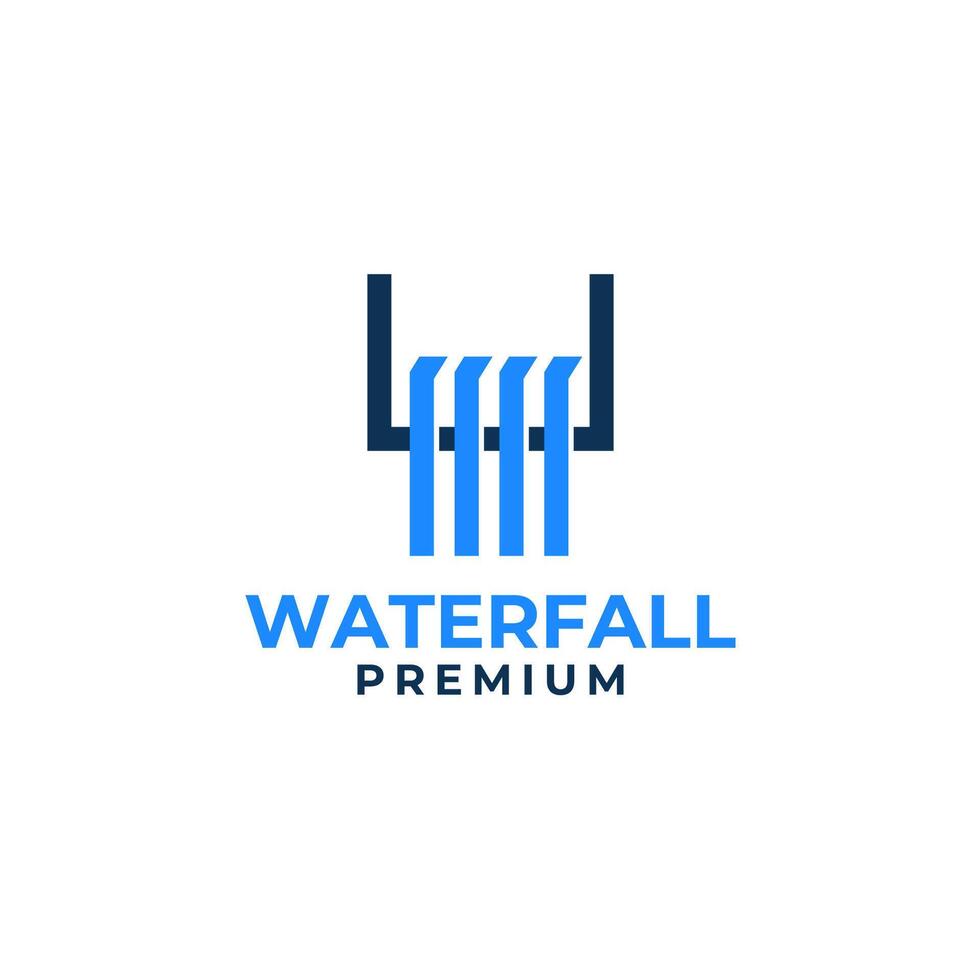 Waterfall Logo Design Concept Vector Illustration