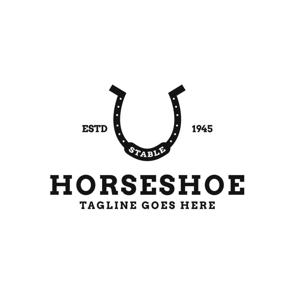Horseshoe Ranch Logo Design Concept Vector Illustration
