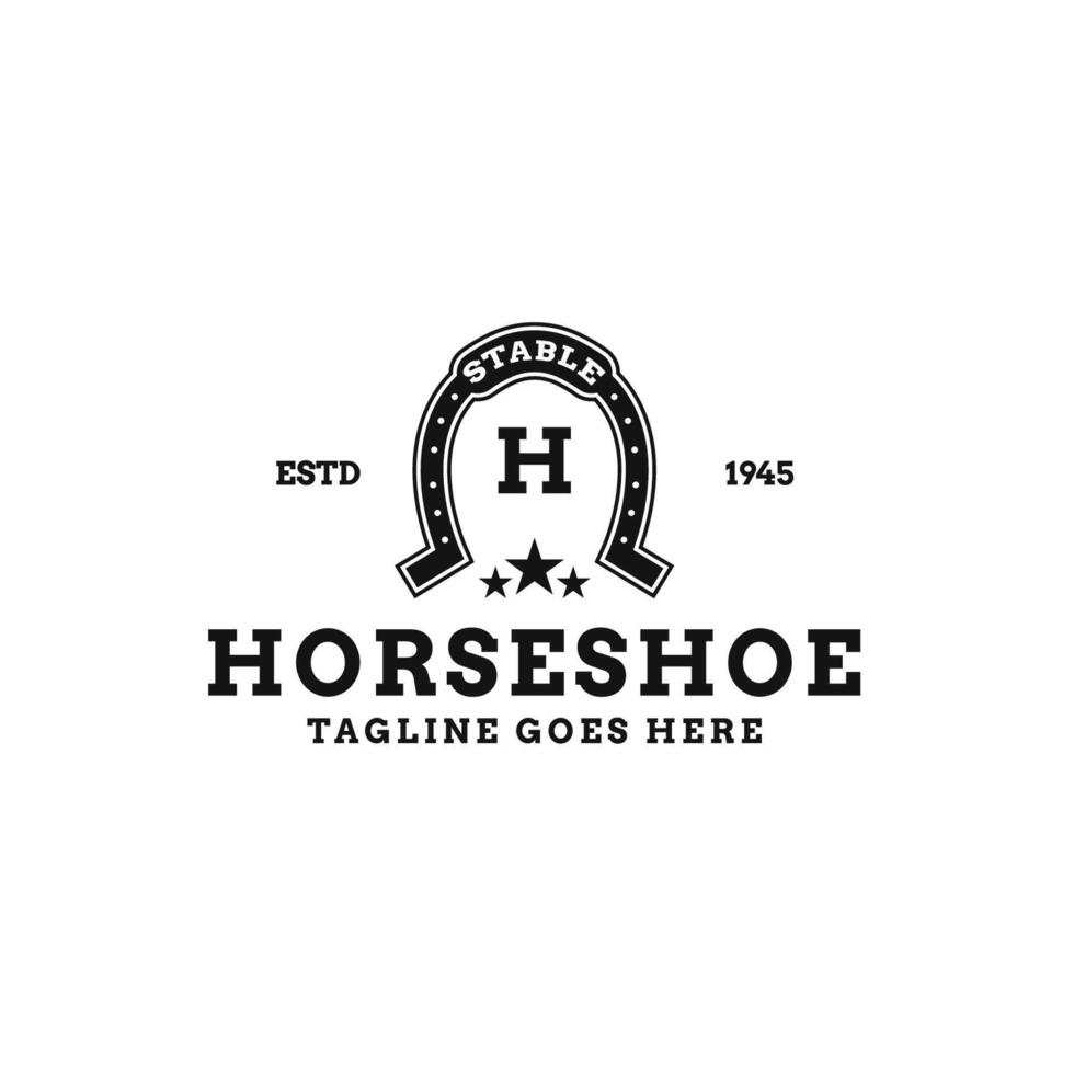 Horseshoe Ranch Logo Design Concept Vector Illustration