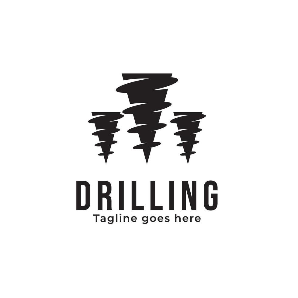 Drill Bit Logo Design Concept Vector Illustration