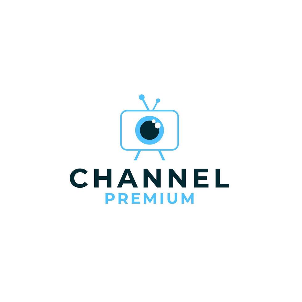 ojo televisión canal logo diseño concepto vector ilustración