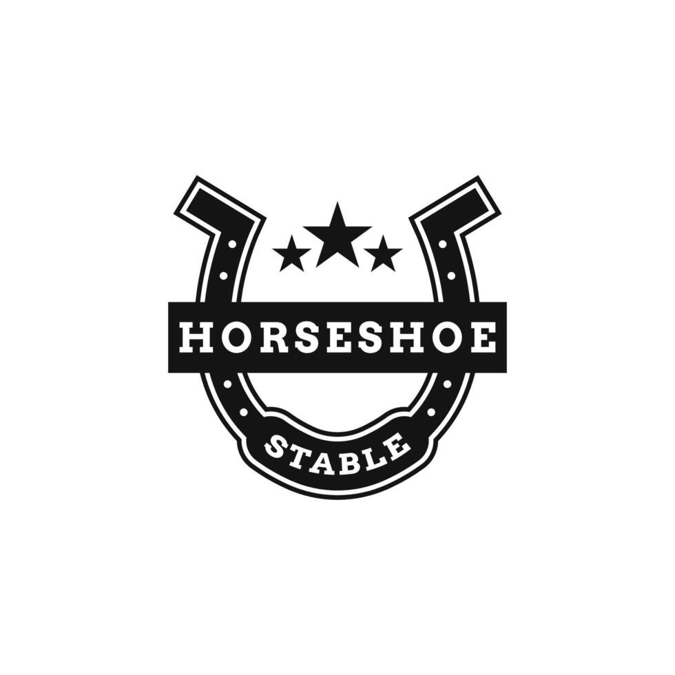 Horseshoe Ranch Logo Design Concept Vector Illustration