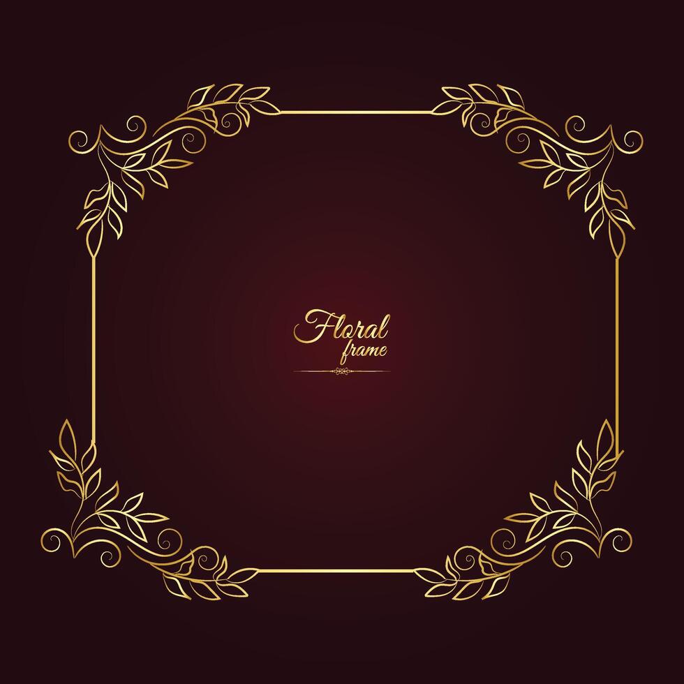 Golden Border Warm Color Border Frame Picture Frame Gold And luxury Floral frame vector