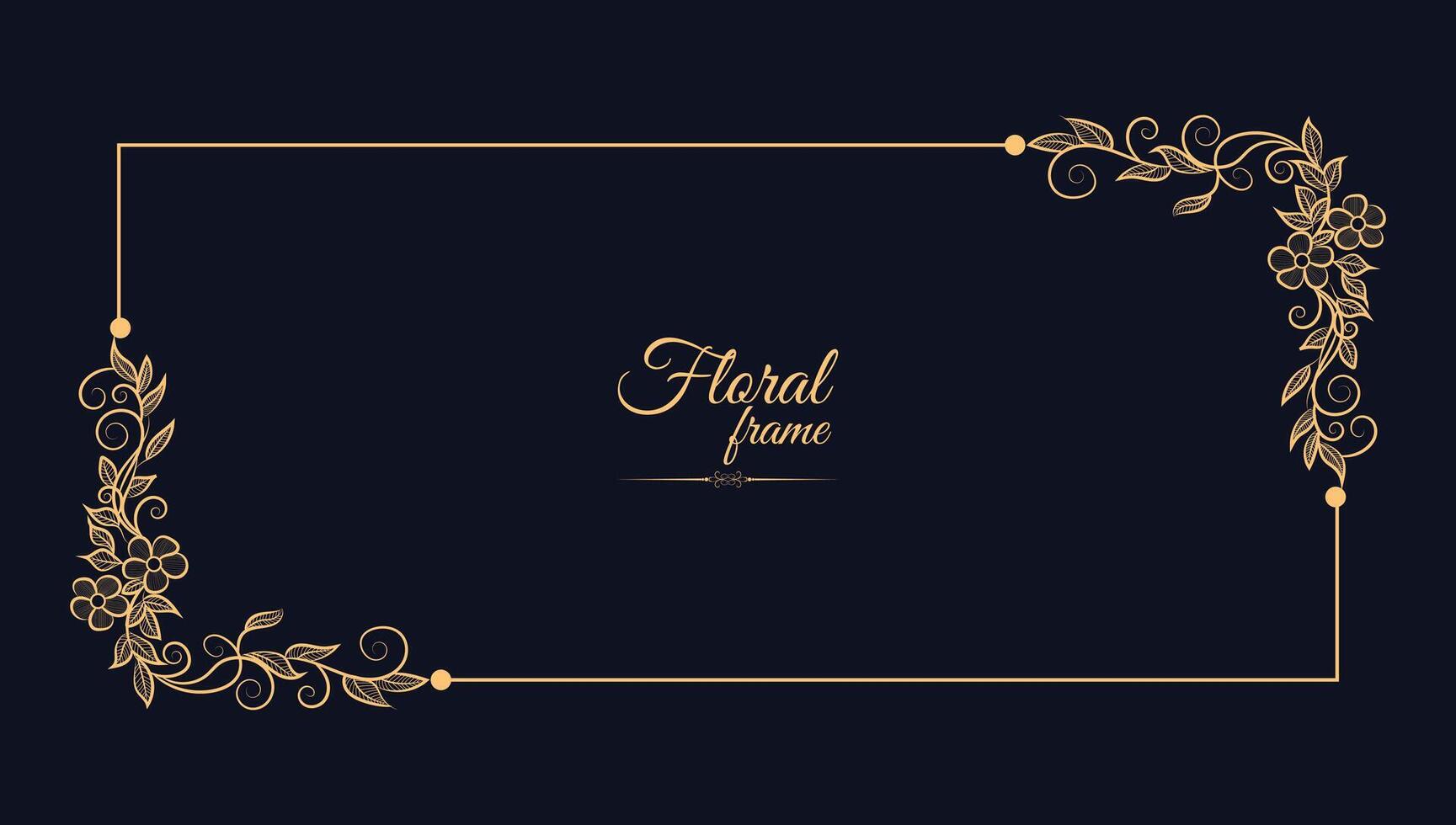 Golden Border Warm Color Border Frame Picture Frame Gold And luxury Floral frame Free Vector