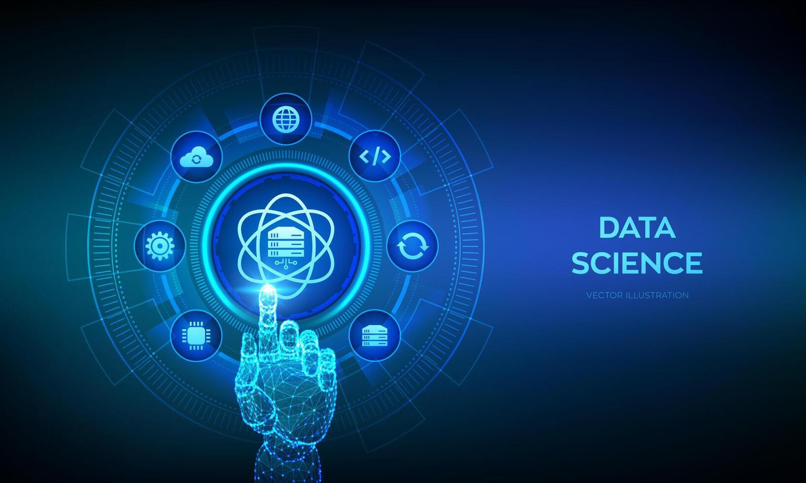 Data Science. Computer science technology concept. Deep learning ...