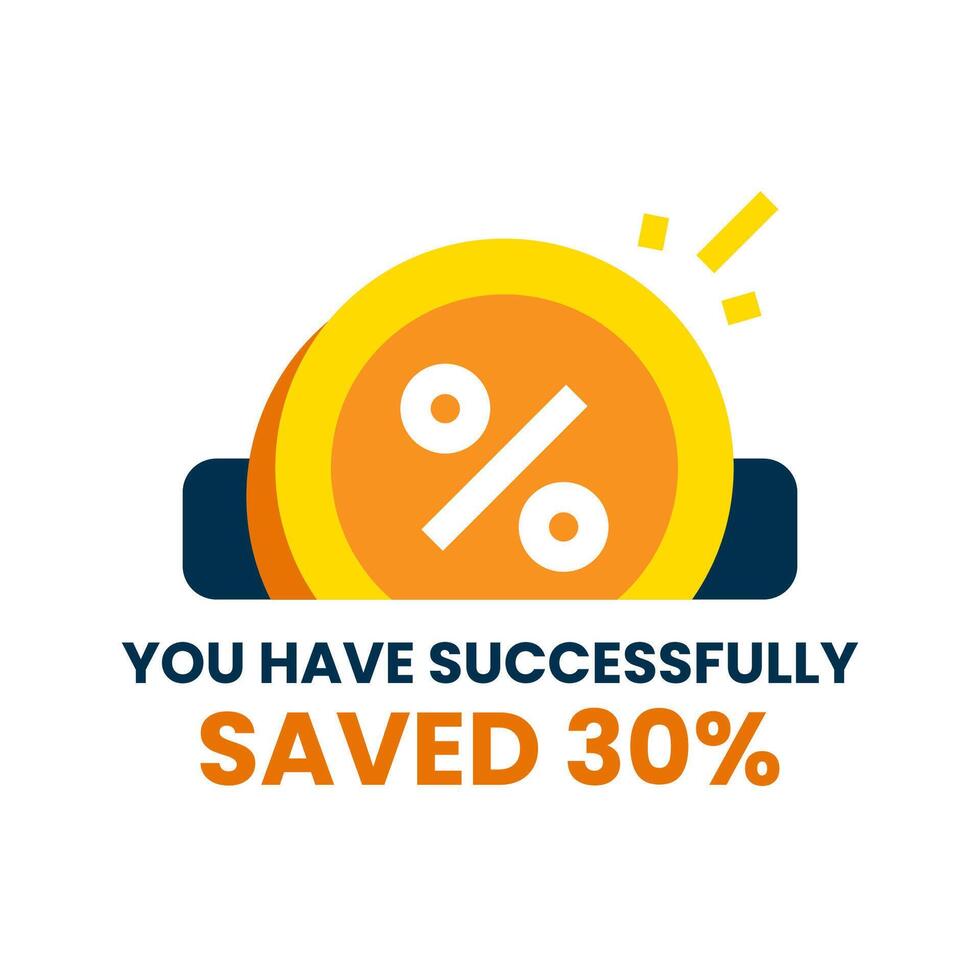 successfully get a discount, managed to save on payments concept illustration flat design vector. simple modern graphic element for ui, infographic, icon vector