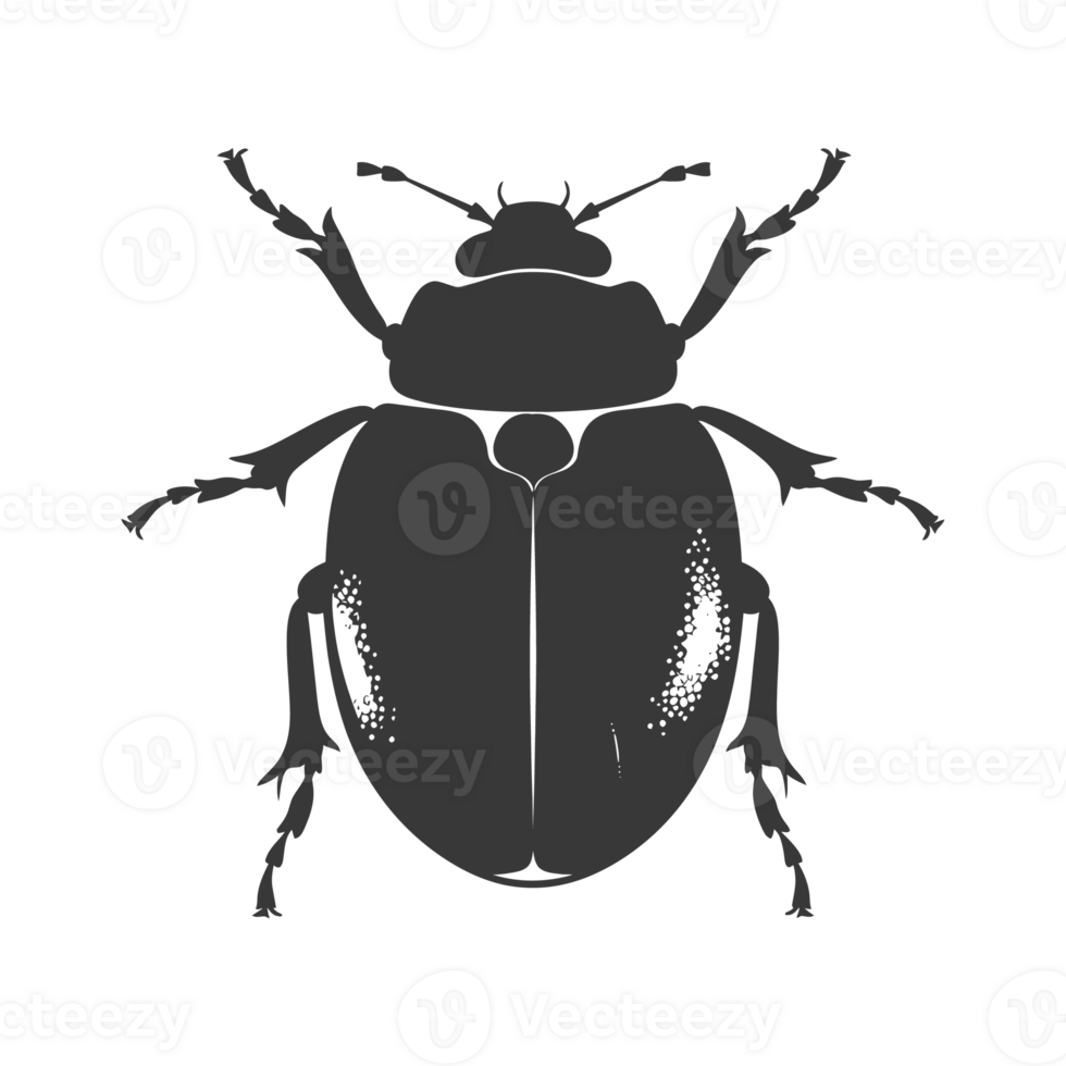 AI generated Silhouette ladybug animal fly black color only png