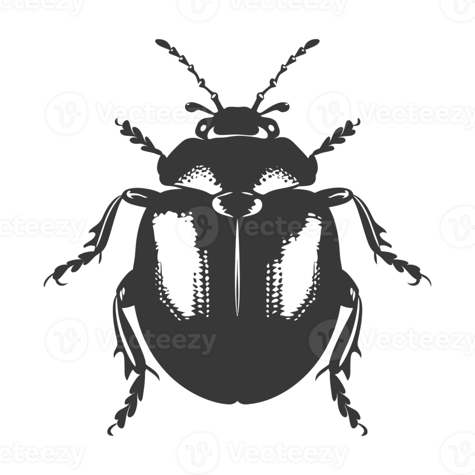 AI generated Silhouette ladybug animal black color only png