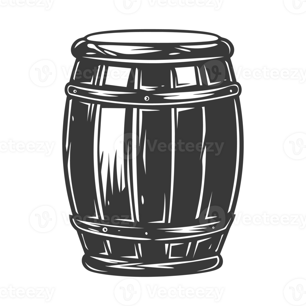 AI generated Silhouette of drum or barrel black color only png