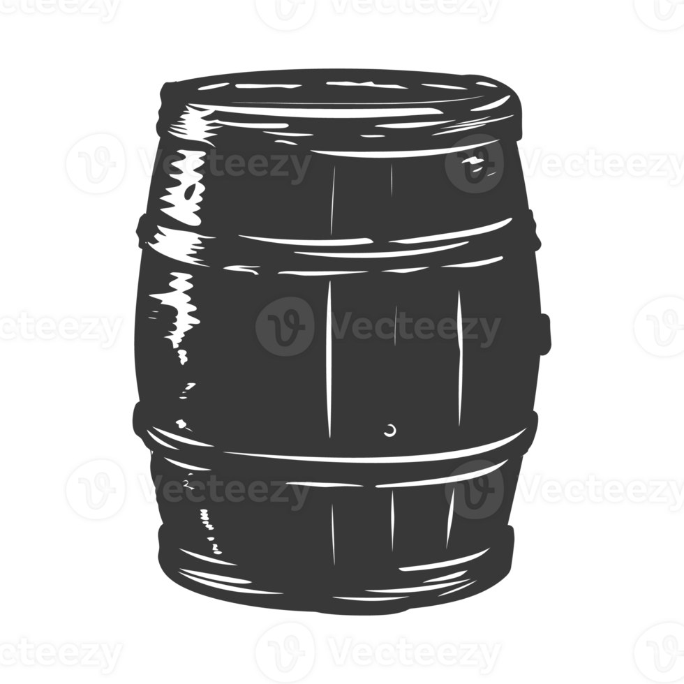 AI generated Silhouette of drum or barrel black color only png