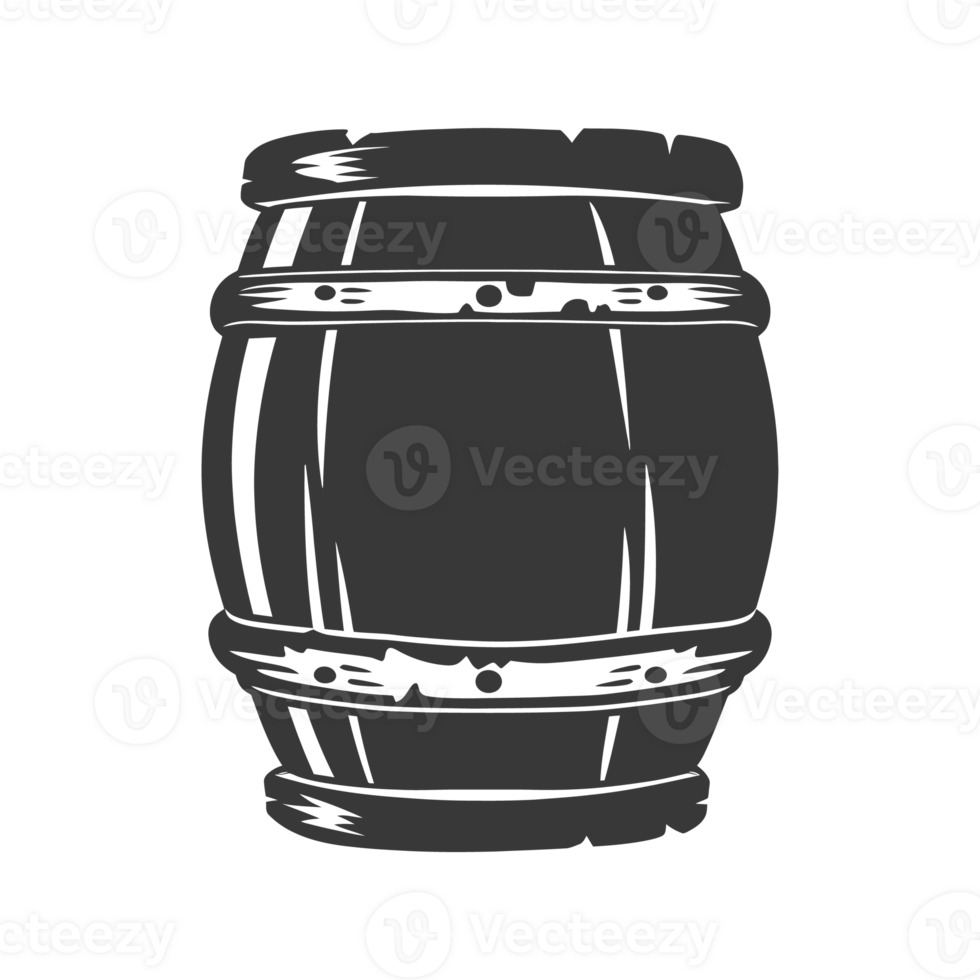 AI generated Silhouette of drum or barrel black color only png