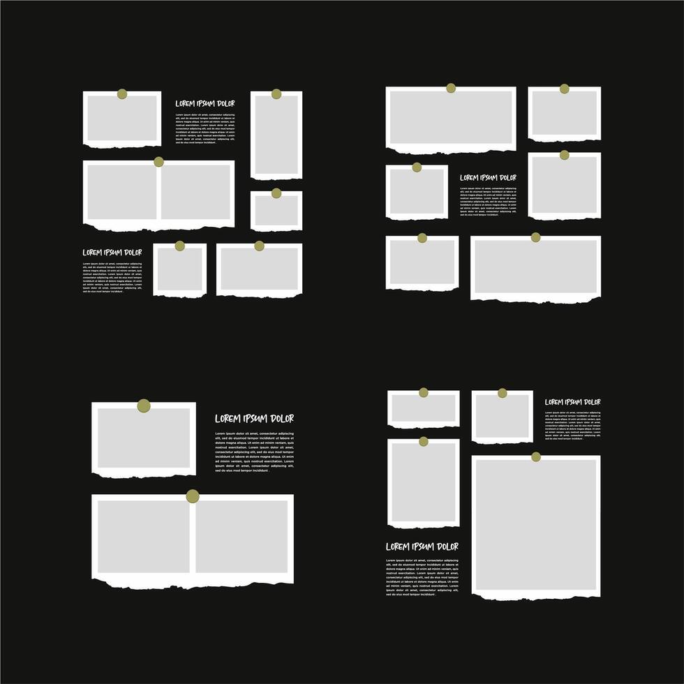 Pictures or photos frame collage abstract photo frames and digital photo wall template vector