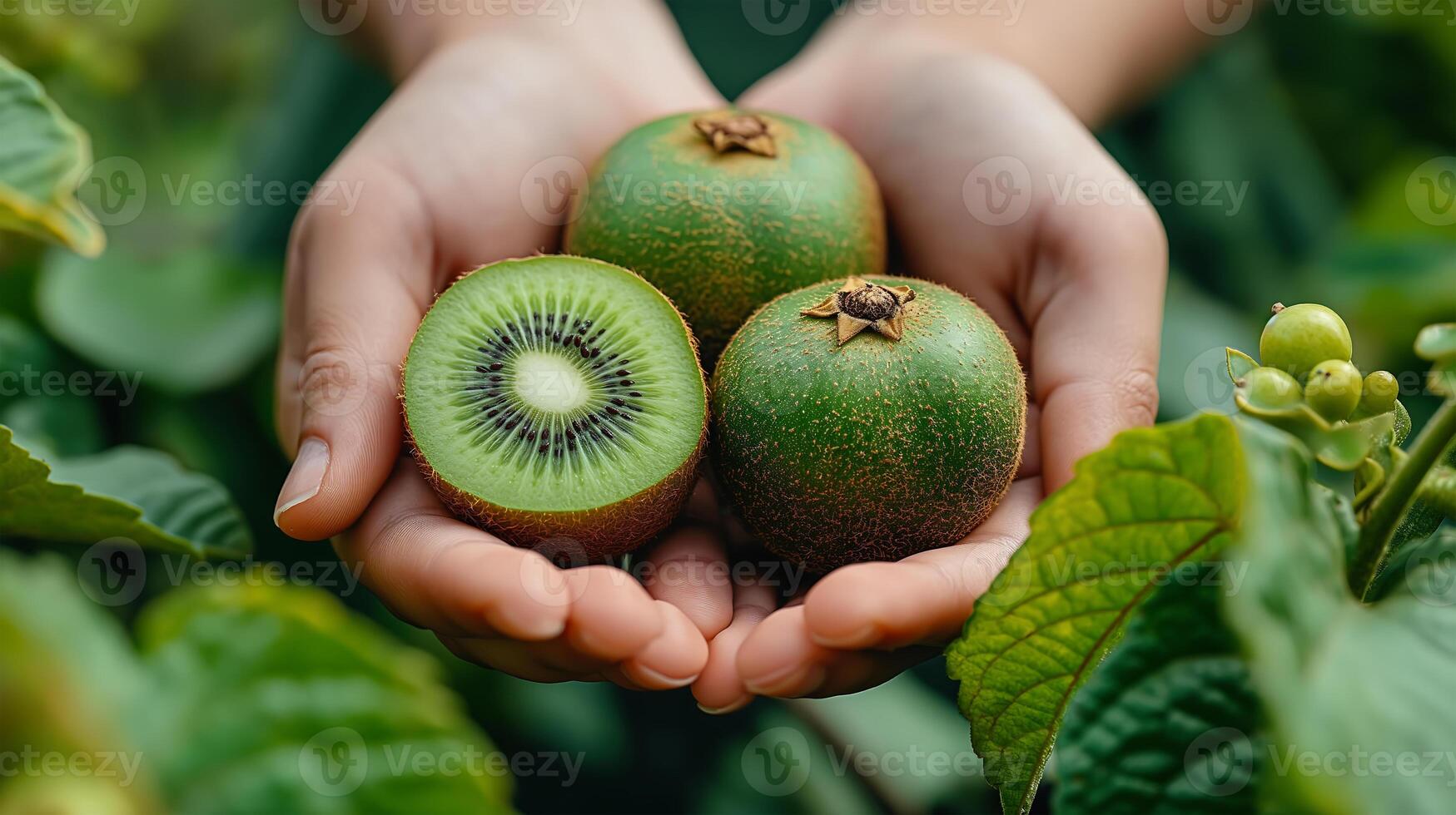 ai generado participación Fresco orgánico kiwi Fruta foto