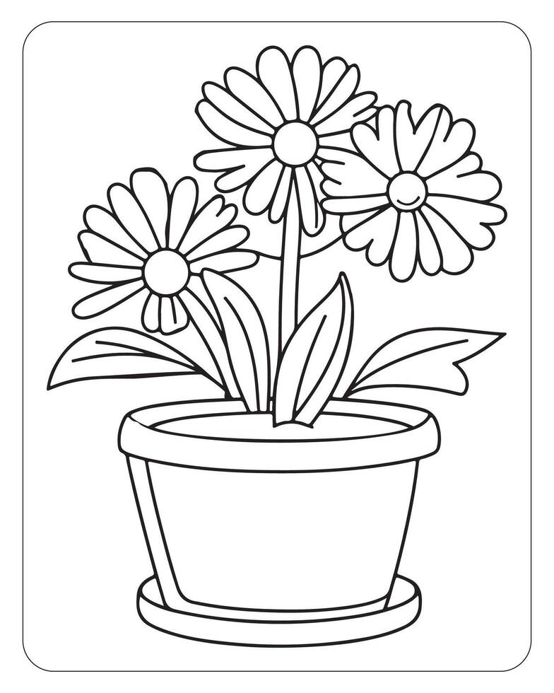 flower coloring pages for kids 40692074 Vector Art at Vecteezy