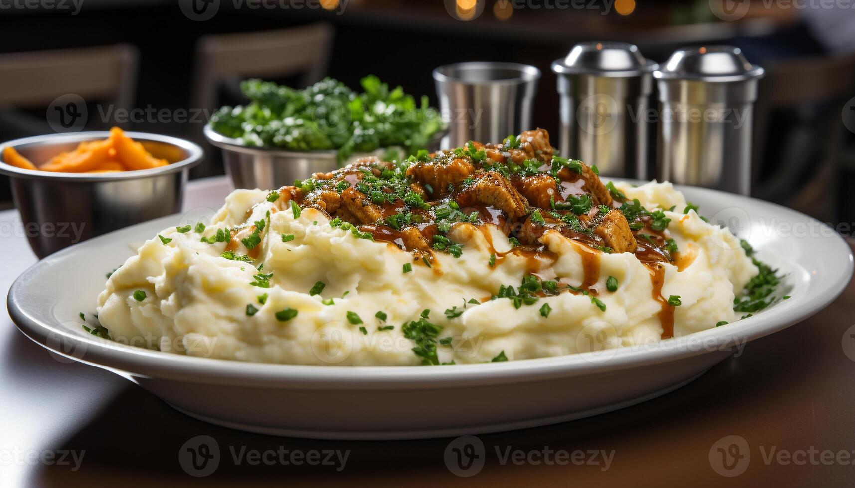 ai generado frescura y gastrónomo en un plato de vegetariano comida generado por ai foto