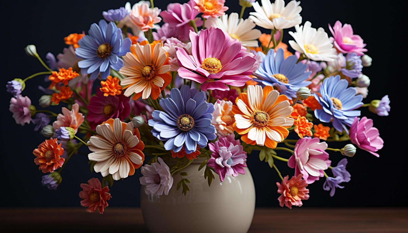 AI generated Freshness of nature in a bouquet, a gift of beauty generated by AI photo