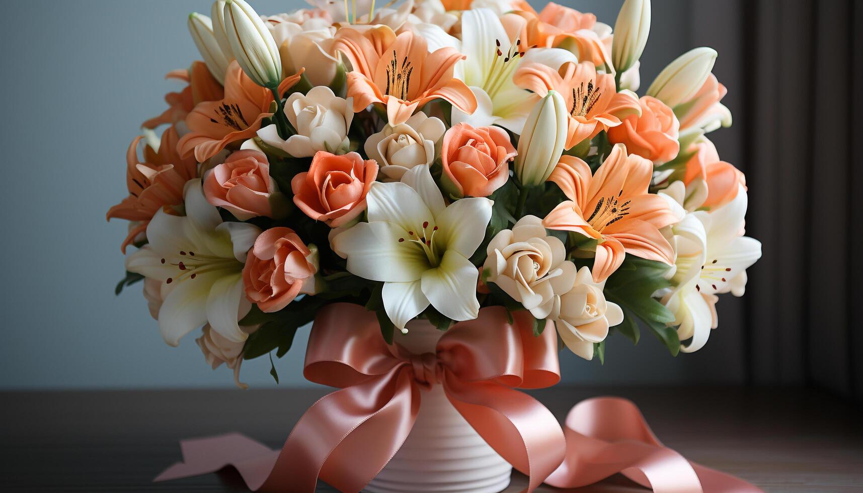 AI generated Freshness and beauty in nature a bouquet of colorful flowers generated by AI photo