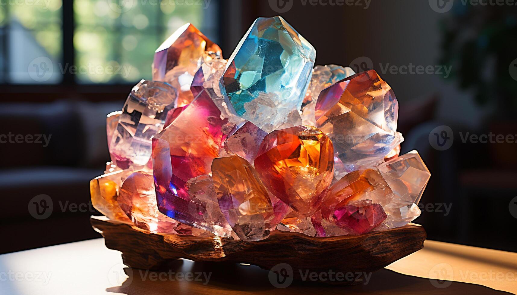 AI generated Shiny gemstone collection illuminates nature vibrant colors in close up generated by AI photo