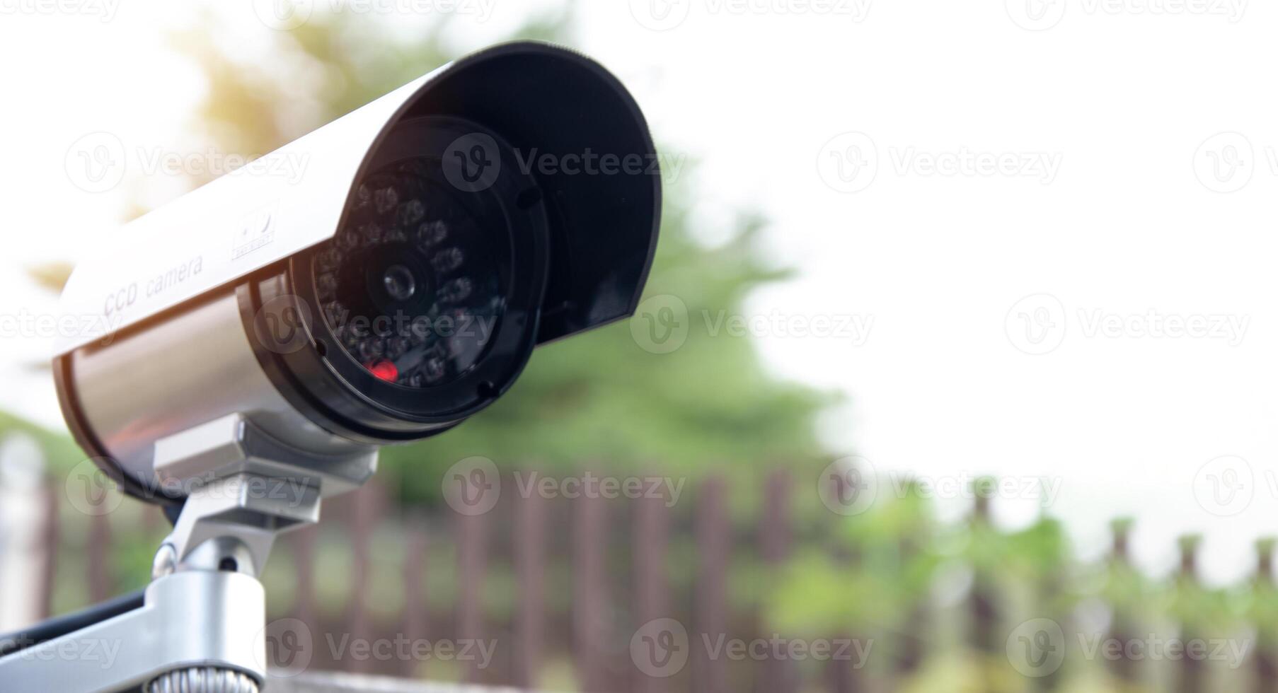 Install IP CCTV cameras, home security system concept with blurred background. photo