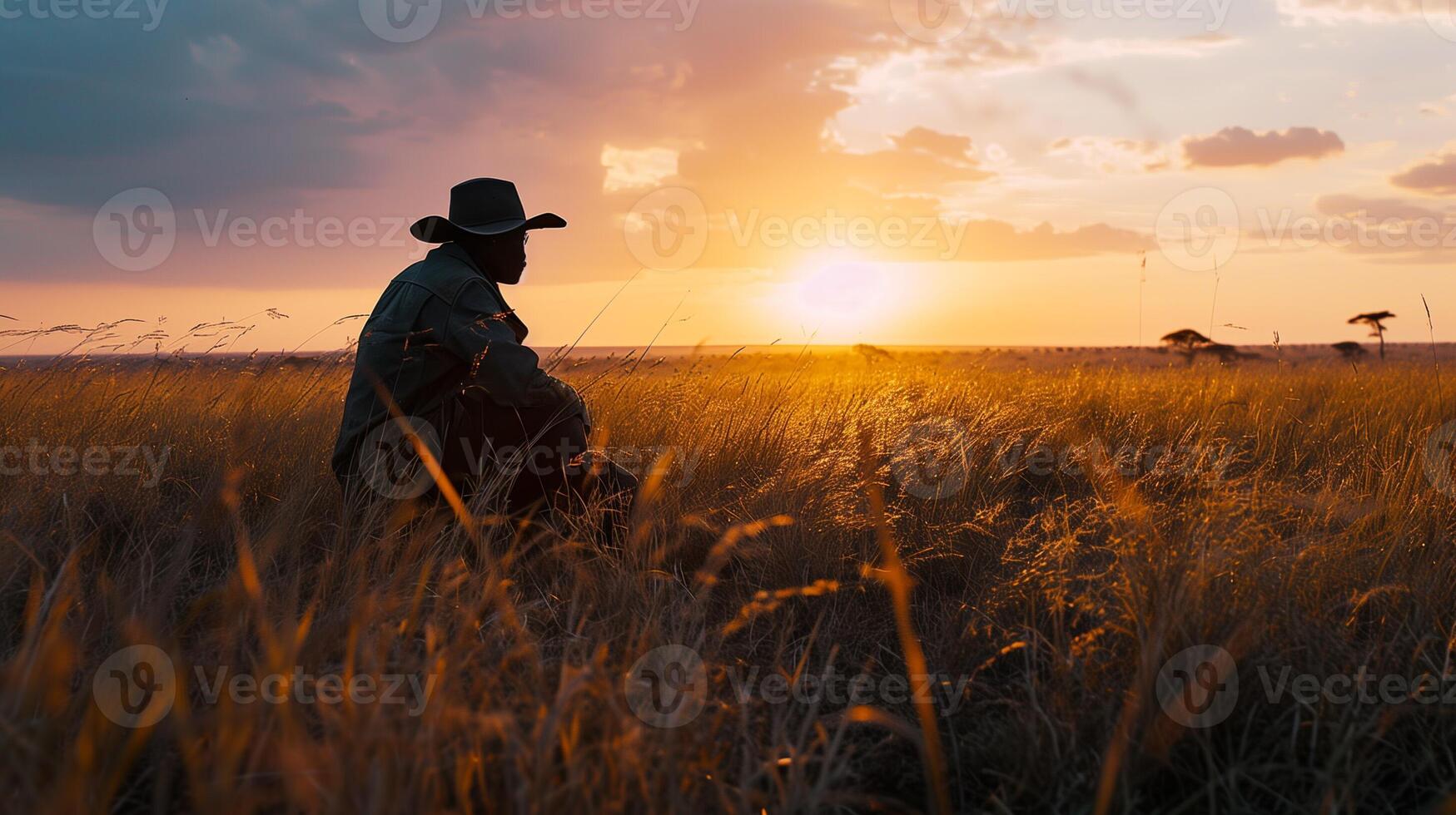 AI generated Photographer Capturing the Golden Hour photo