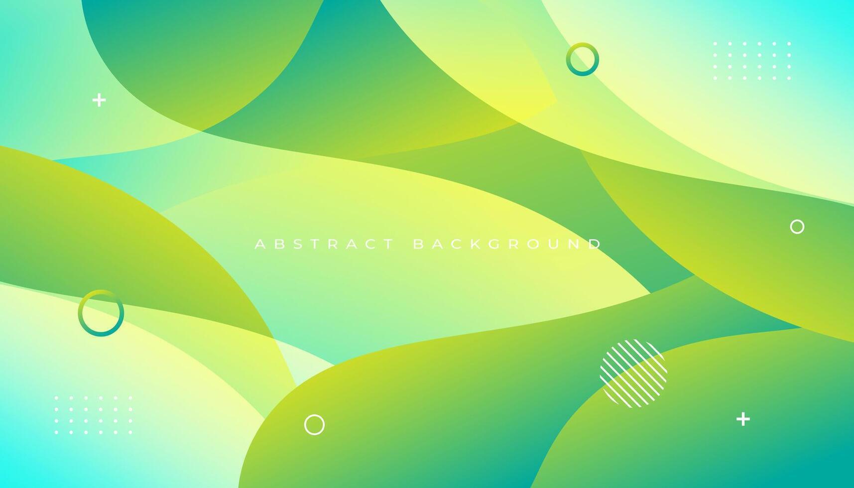 Gradient green and yellow abstract geometric background. Gradient wavy shapes background vector