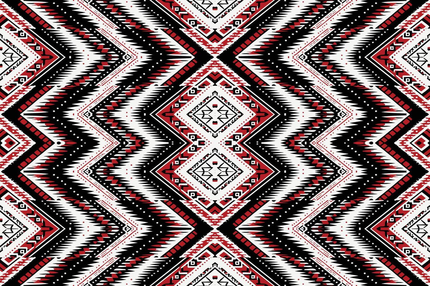 ikat geométrico ornamento con diamantes ikkat sin costura modelo azteca estilo tribal étnico vector