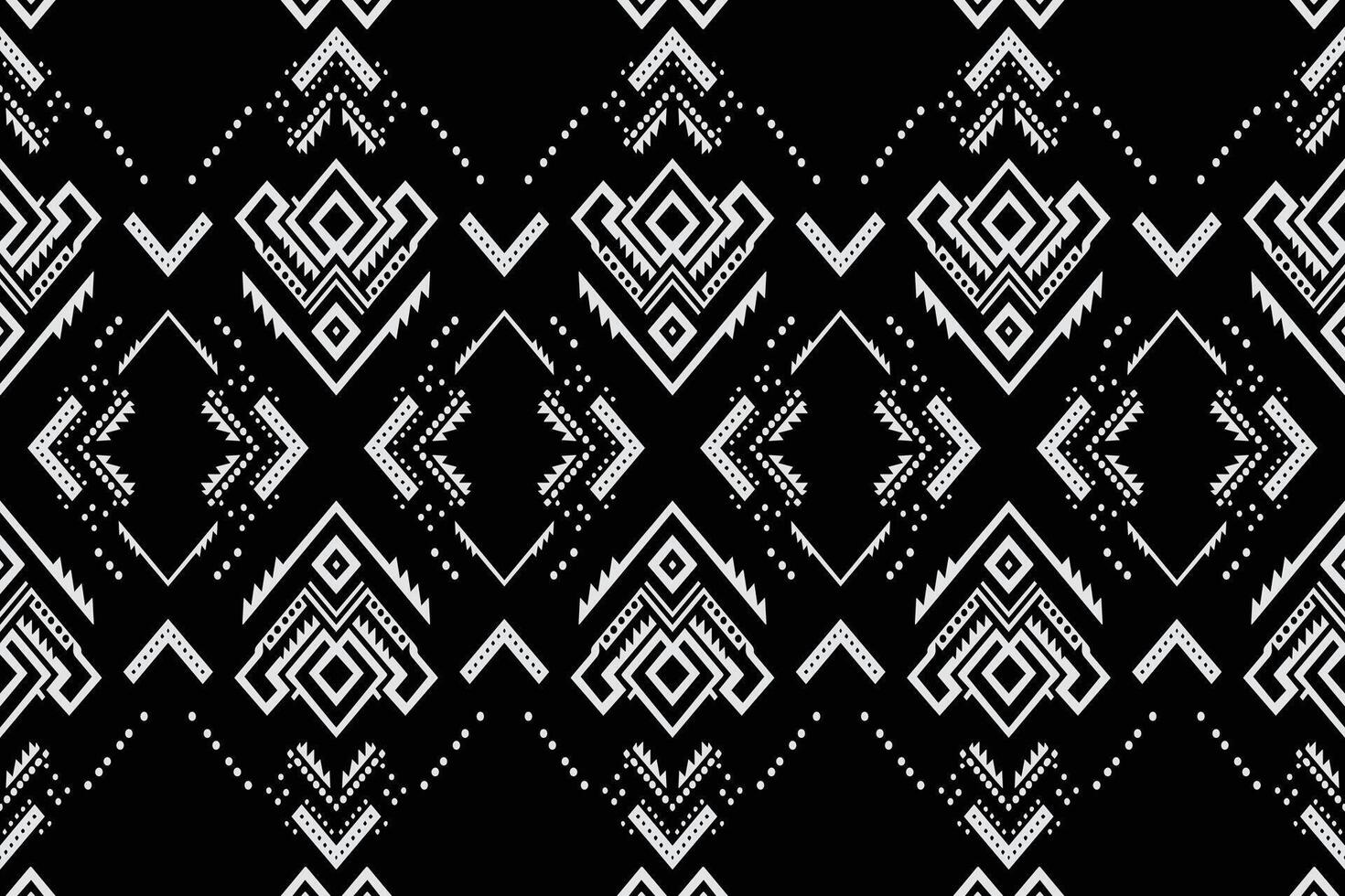 adorno geométrico ikat con diamantes. ikkat. patrón sin costuras estilo azteca. textura vectorial étnica tribal. bordado popular, indio, escandinavo, gitano, mexicano, alfombra africana, papel tapiz. vector