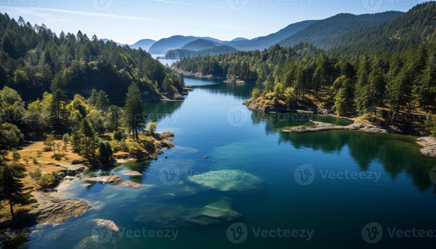 AI generated Majestic mountain peak reflects in tranquil pond, nature beauty generated by AI photo