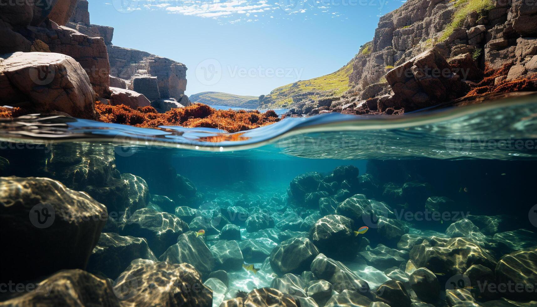 AI generated Underwater adventure swimming with fish in a tropical reef generated by AI photo