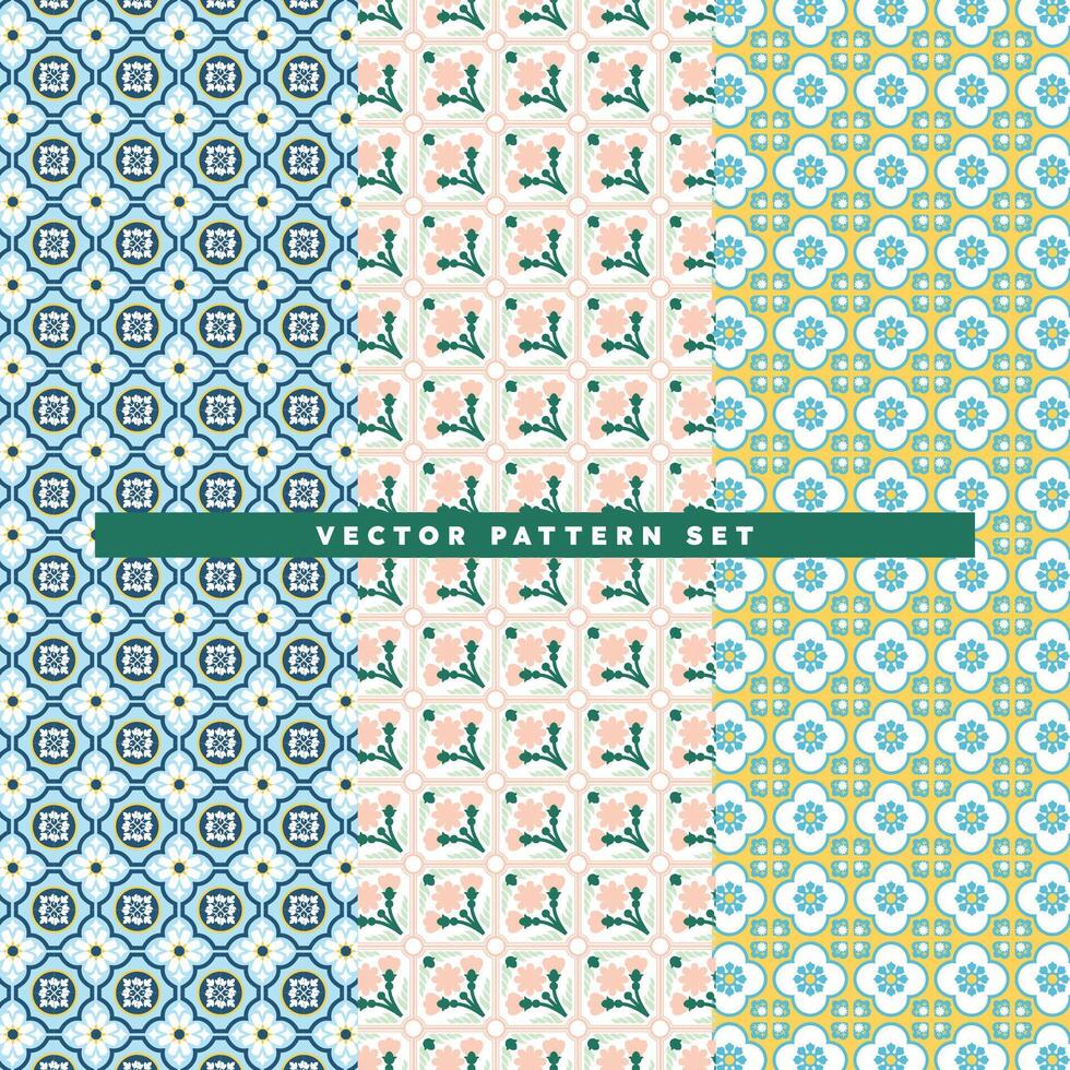 vintage seamless mediterranean tile pattern decorative background vector