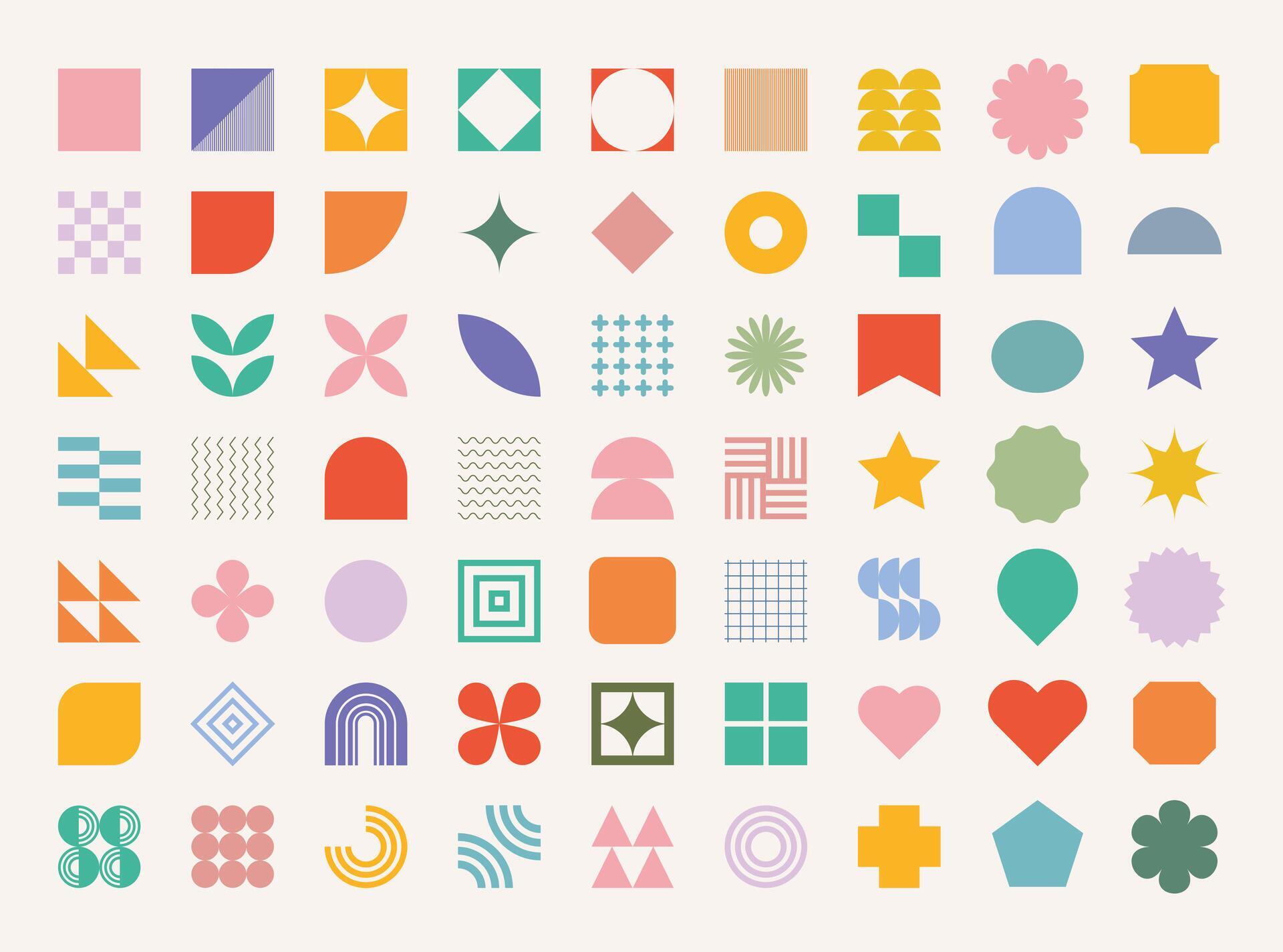 flat design vector basic shape label geometric set collection 40693362 ...