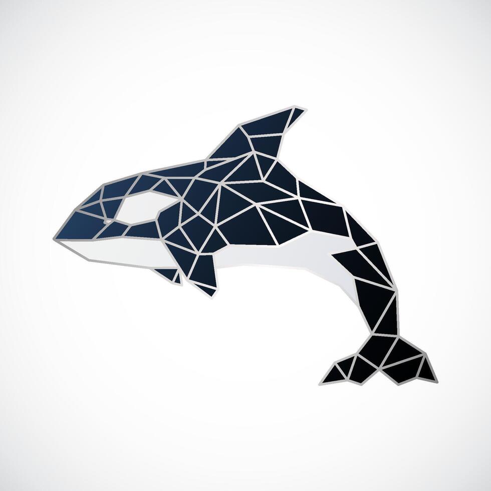 Abstract polygonal Orca dolphin design. vector