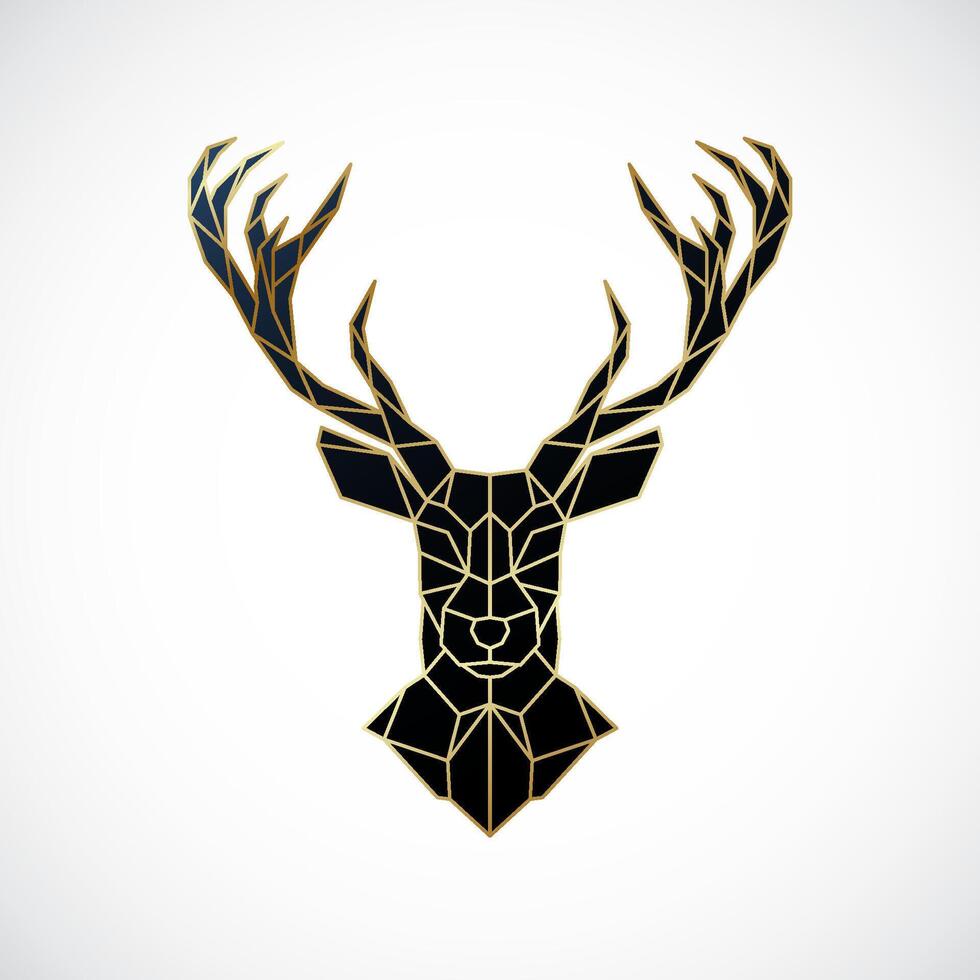 Geometric deer head illustration. vector