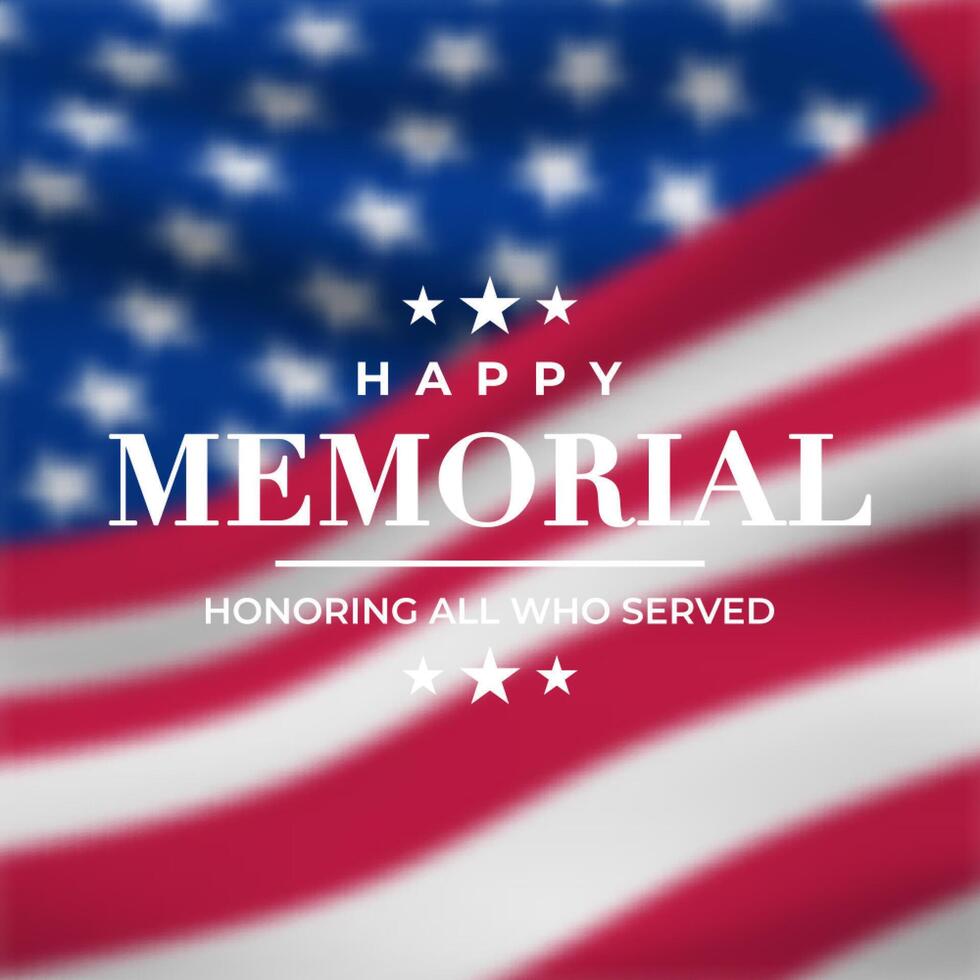 Greeting banner for Memorial day, american holiday. vector
